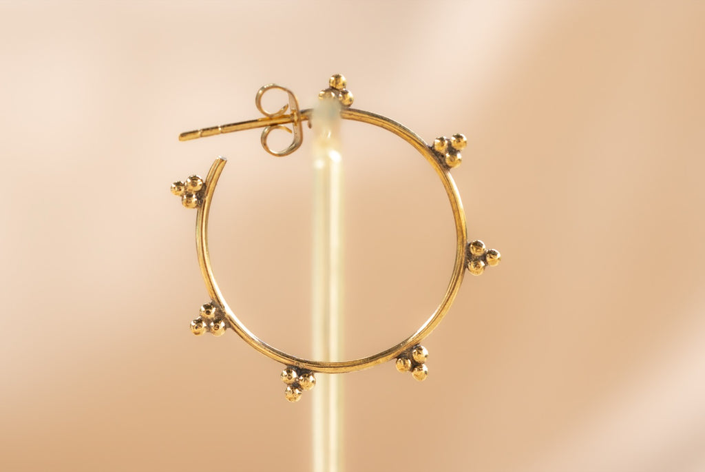 Medina Hoop handmade brass earring in gold — Land of Sundara