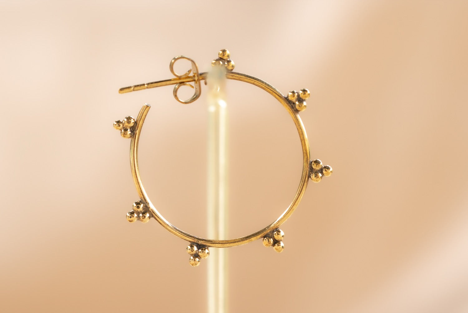 Medina Hoop handmade brass earring in gold — Land of Sundara