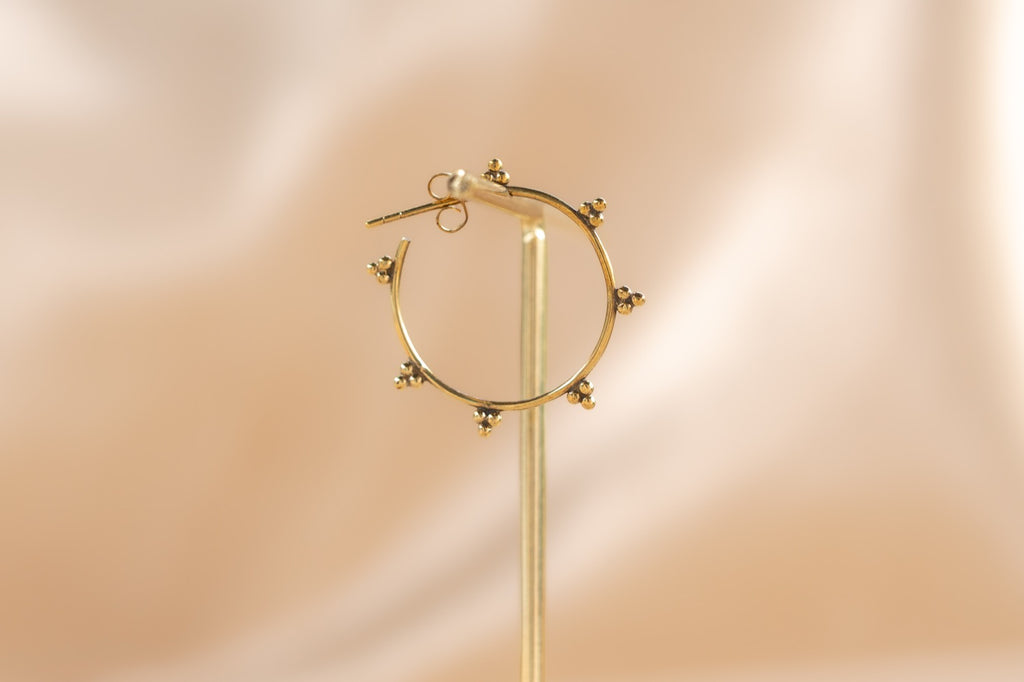 Medina Hoop handmade brass earring in gold — Land of Sundara