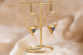 Twilight Point handmade brass earring with labradorite stone — Land of Sundara