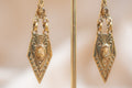 Little Oasis handmade brass earring with smoky quartz stone — Land of Sundara