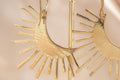 Luna Sol handmade brass earring in gold — Land of Sundara