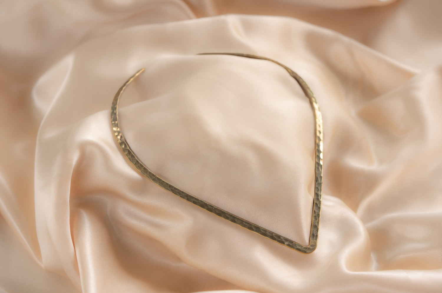 Collarline v shape handmade brass necklace in gold — Land of Sundara