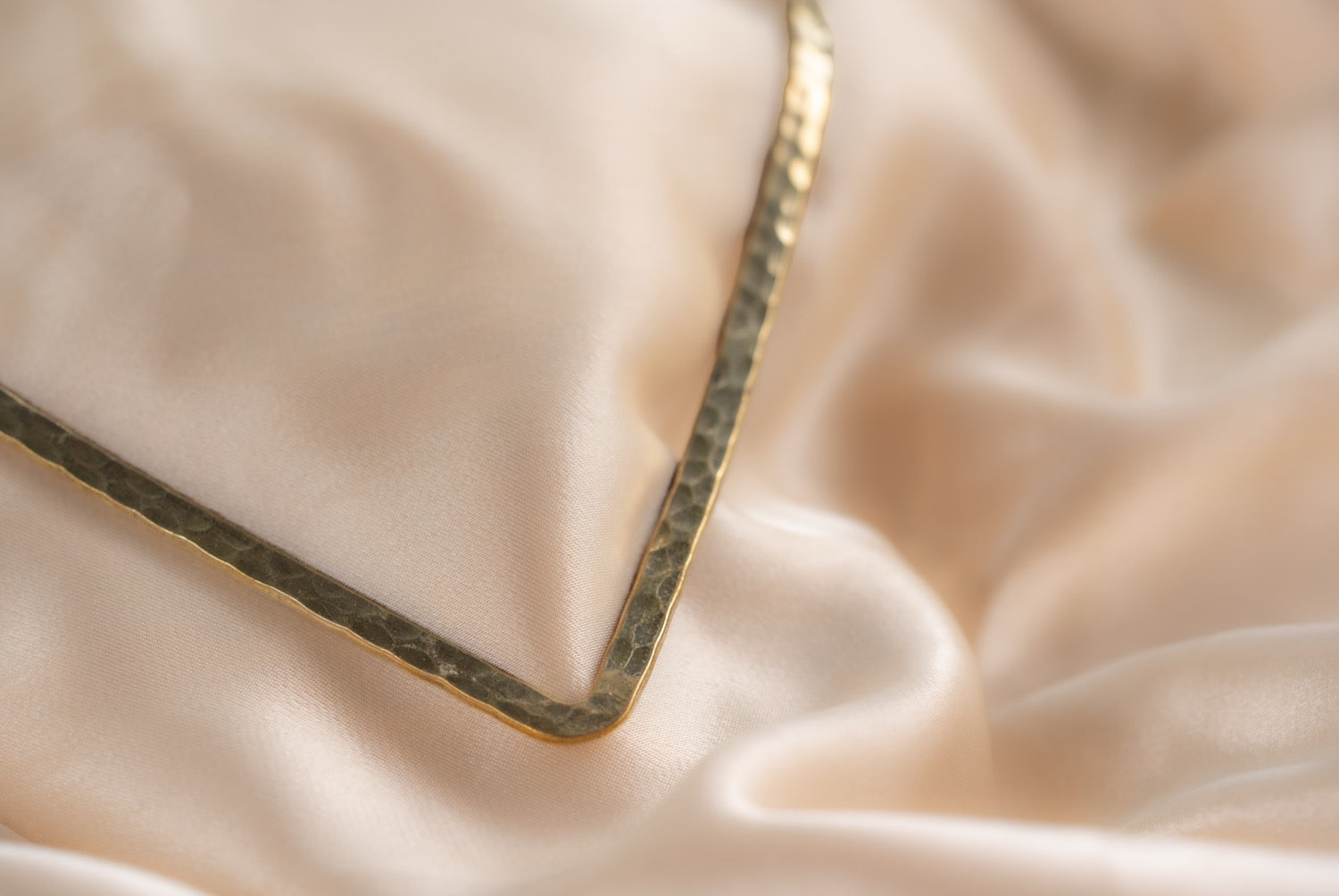 Collarline v shape handmade brass necklace in gold — Land of Sundara