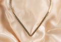 Collarline v shape handmade brass necklace in gold — Land of Sundara