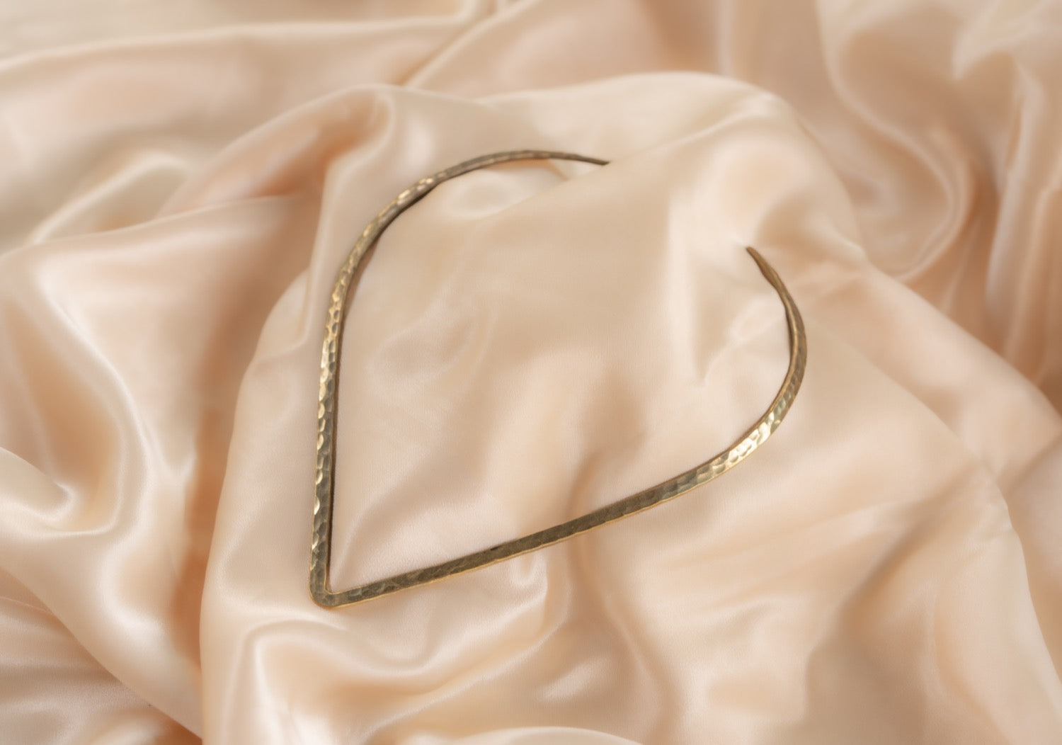 Collarline v shape handmade brass necklace in gold — Land of Sundara