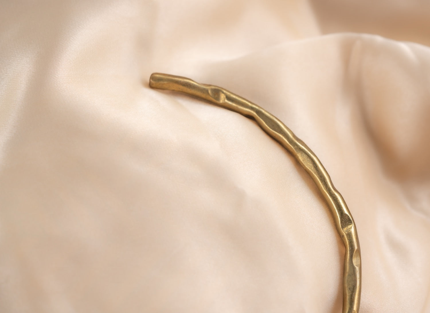 Hammered circle handmade brass necklace in gold — Land of Sundara