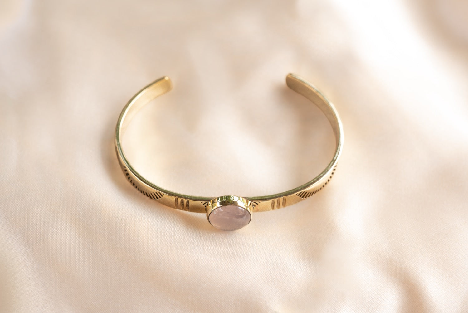 Sun band w gem handmade brass bracelet with ruby stone — Land of Sundara