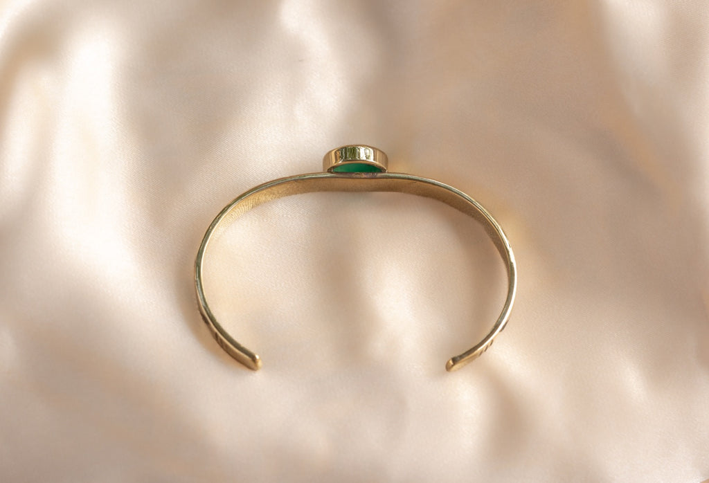 Sun band w gem handmade brass bracelet with ruby stone — Land of Sundara