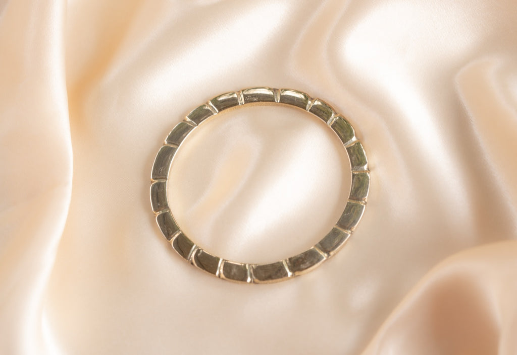 Sectioned braceletchunky handmade silver plated bracelet in silver — Land of Sundara
