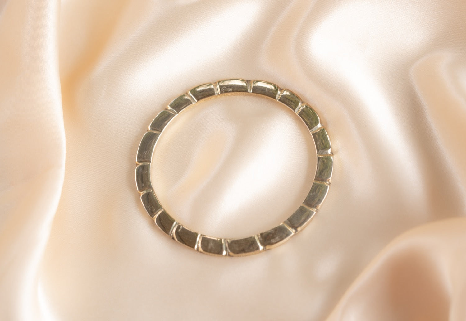 Sectioned braceletchunky handmade silver plated bracelet in silver — Land of Sundara