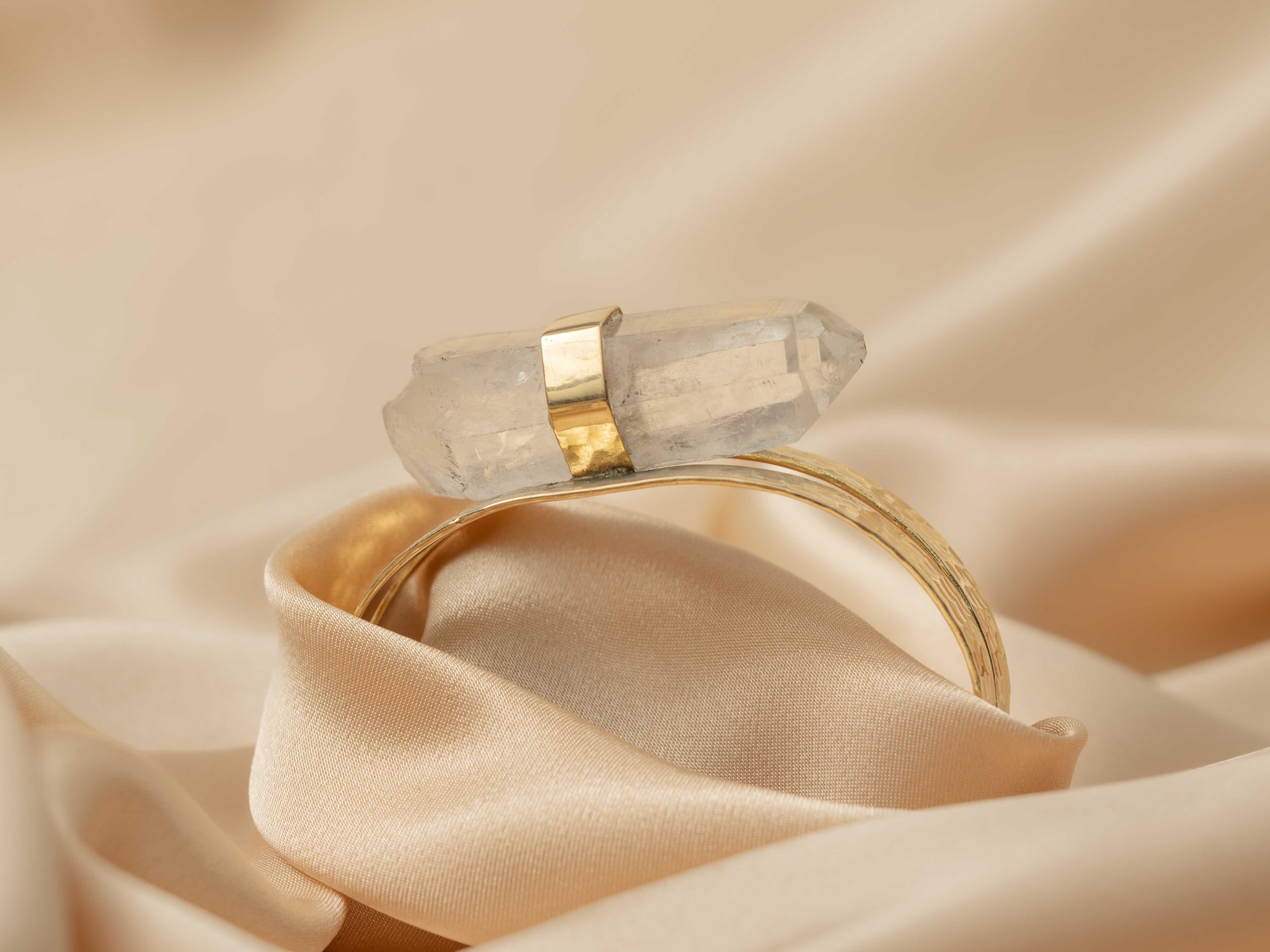 Athena Quartz & Brass Cuff