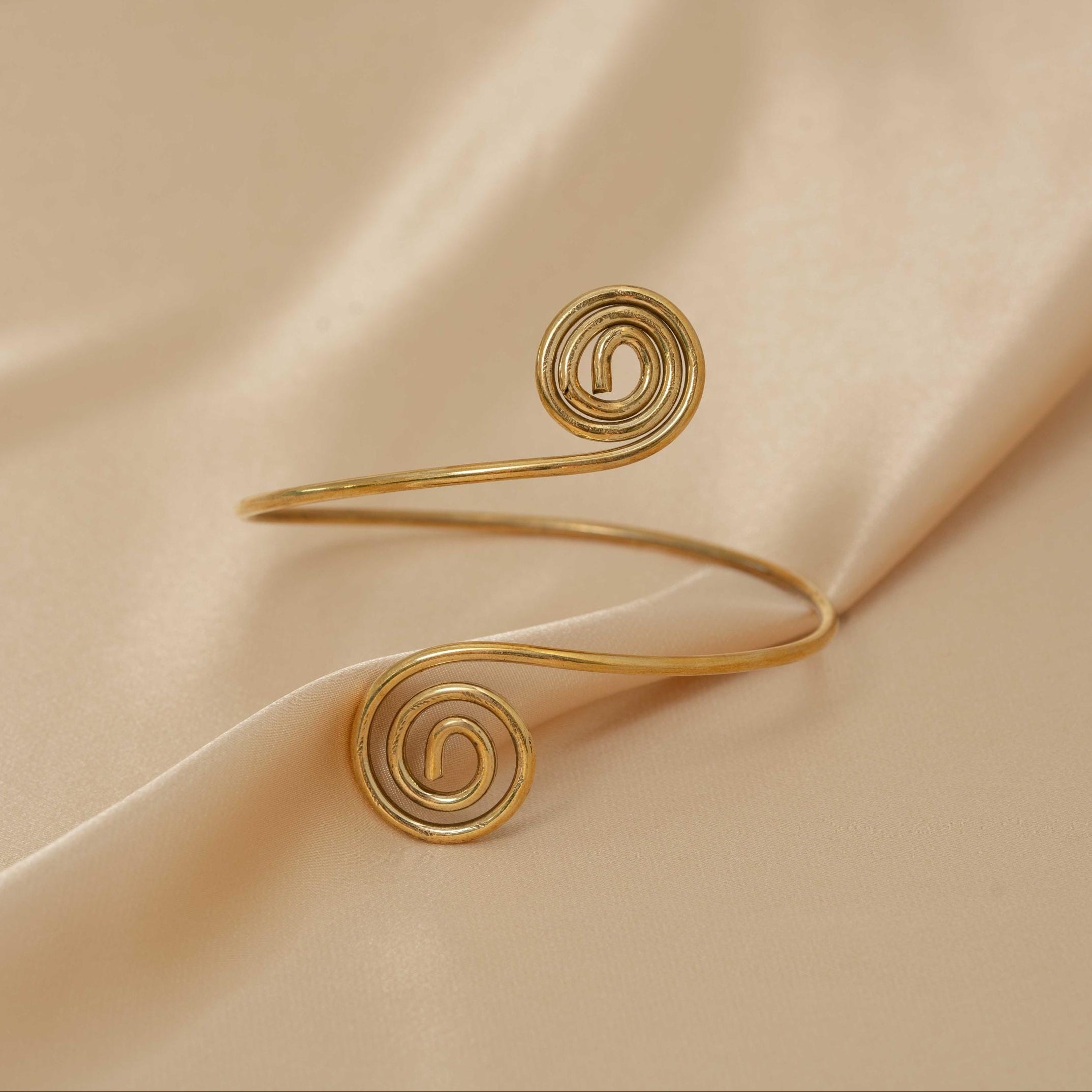 Aphrodite Spiral Goddess Brass Arm Cuff