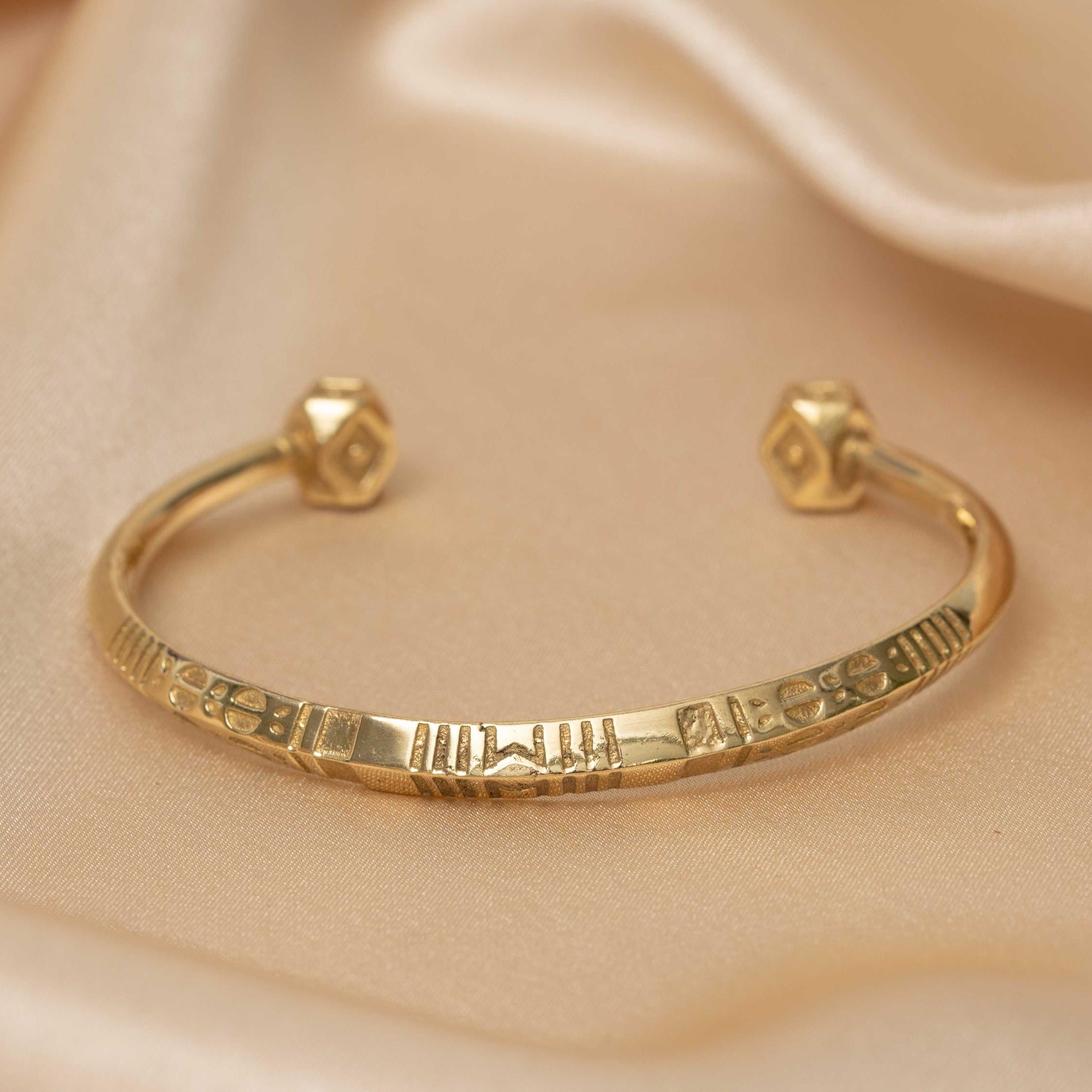 Sphinx Engraved Gold Bangle  - need description