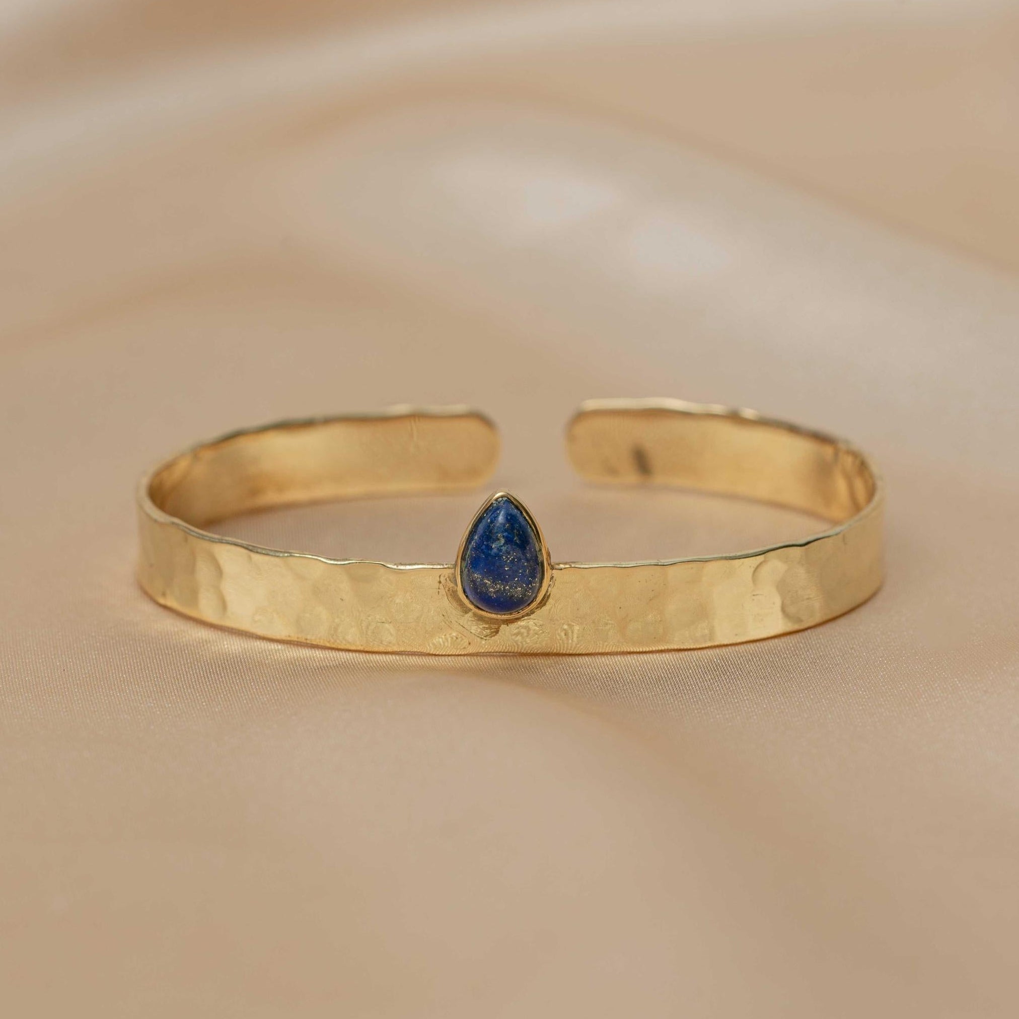 Inca Stone Hammered Bracelet in Midnight Blue