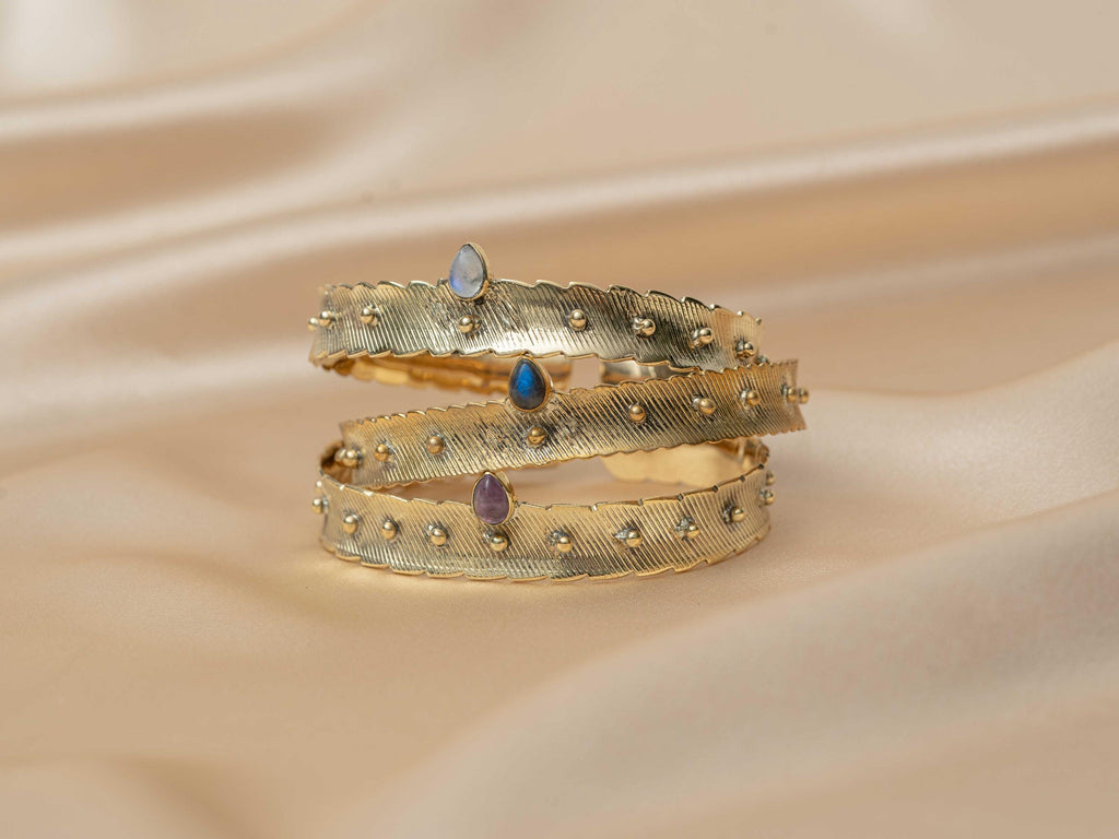 Ananda Warrior Hammered Bracelet in Midnight Blue