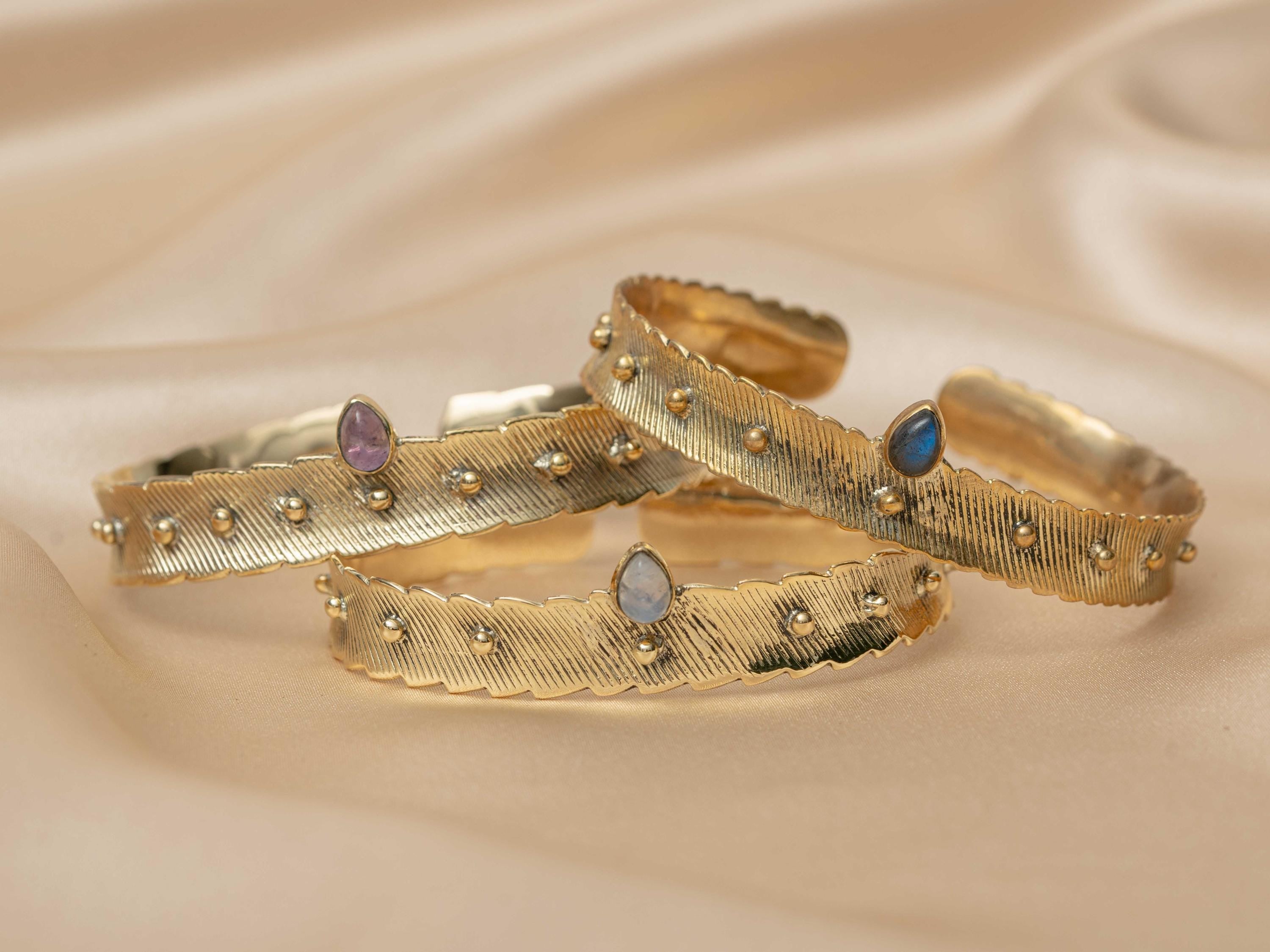 Ananda Warrior Hammered Bracelet in Midnight Blue