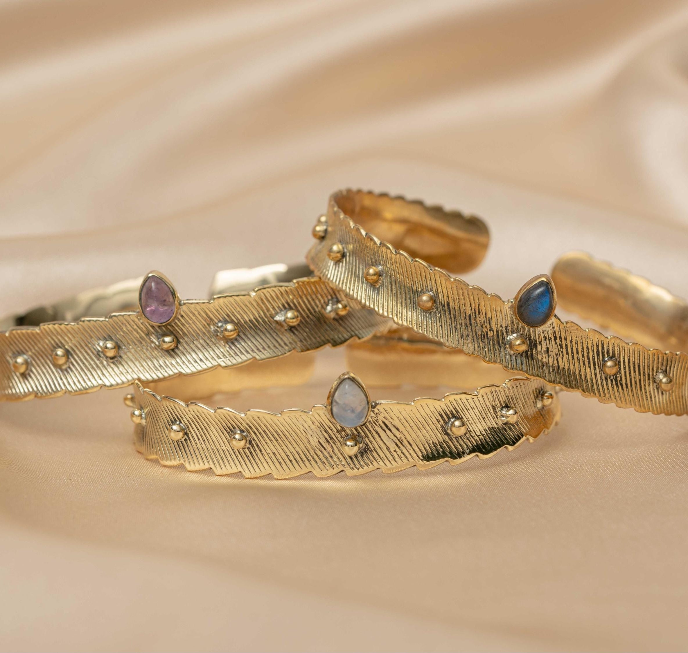 Ananda Warrior Hammered Bracelet in Opal