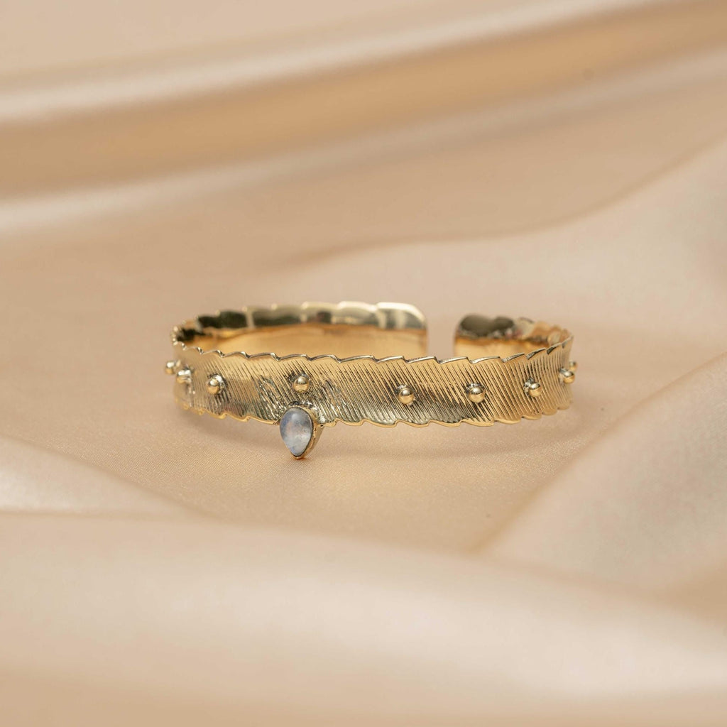Ananda Warrior Hammered Bracelet in Opal