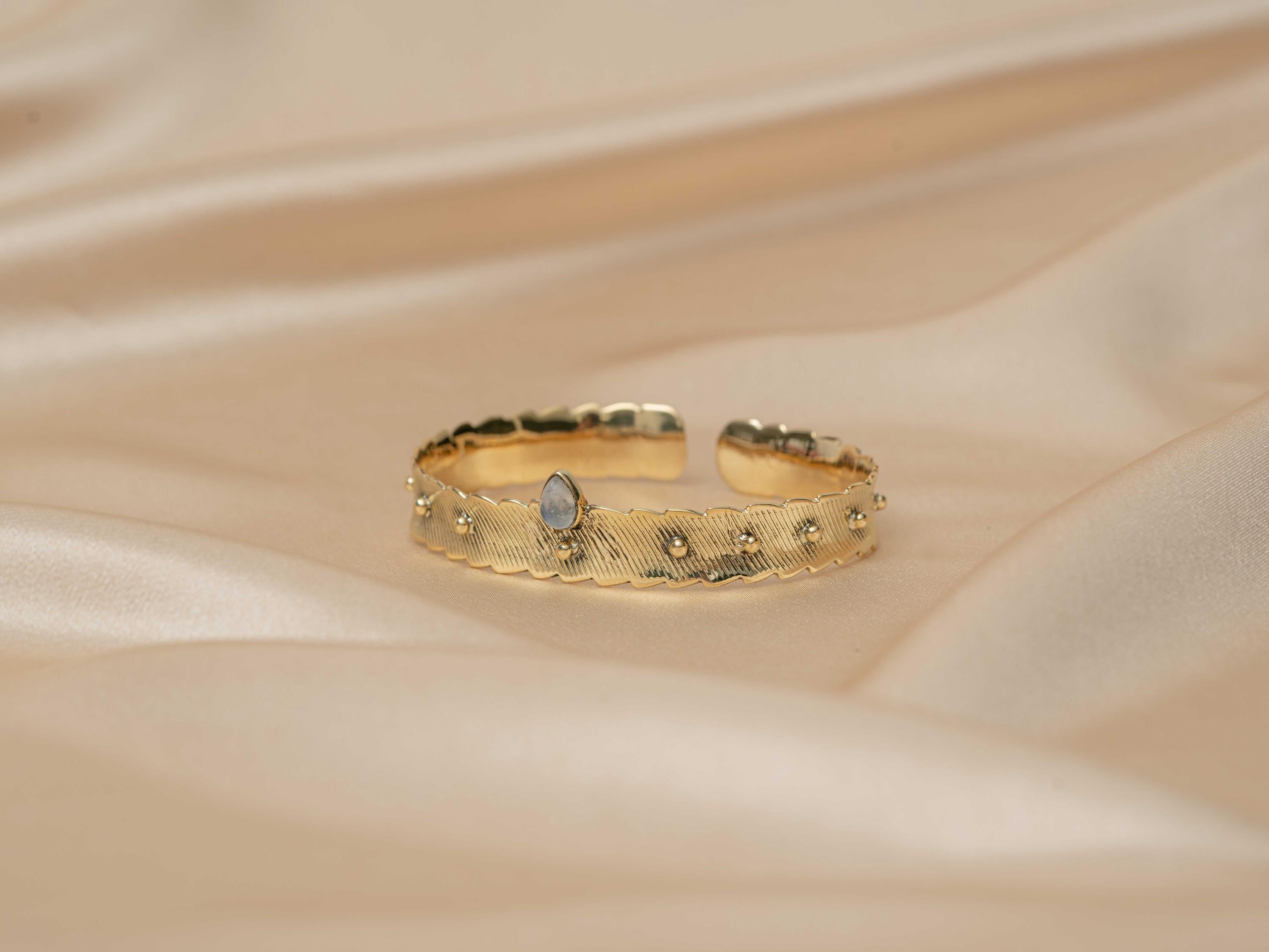 Ananda Warrior Hammered Bracelet in Opal