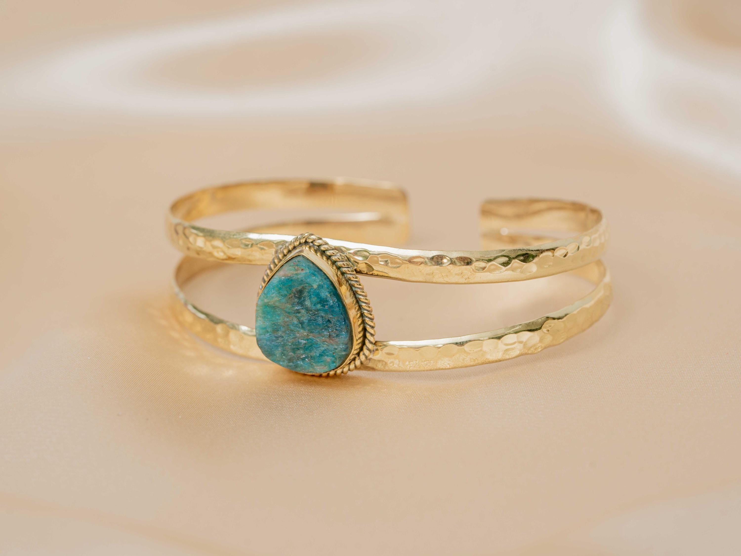 Azura Hammered Bracelet in White Quartz