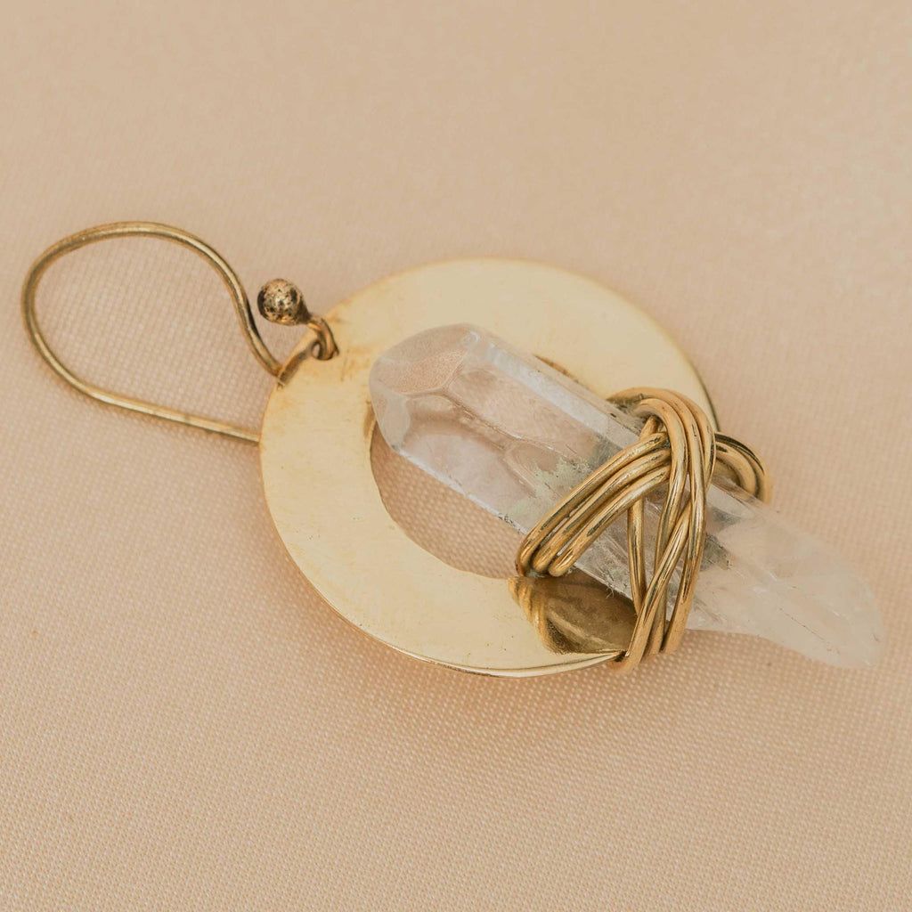 Wrapped Up White Quartz Earring