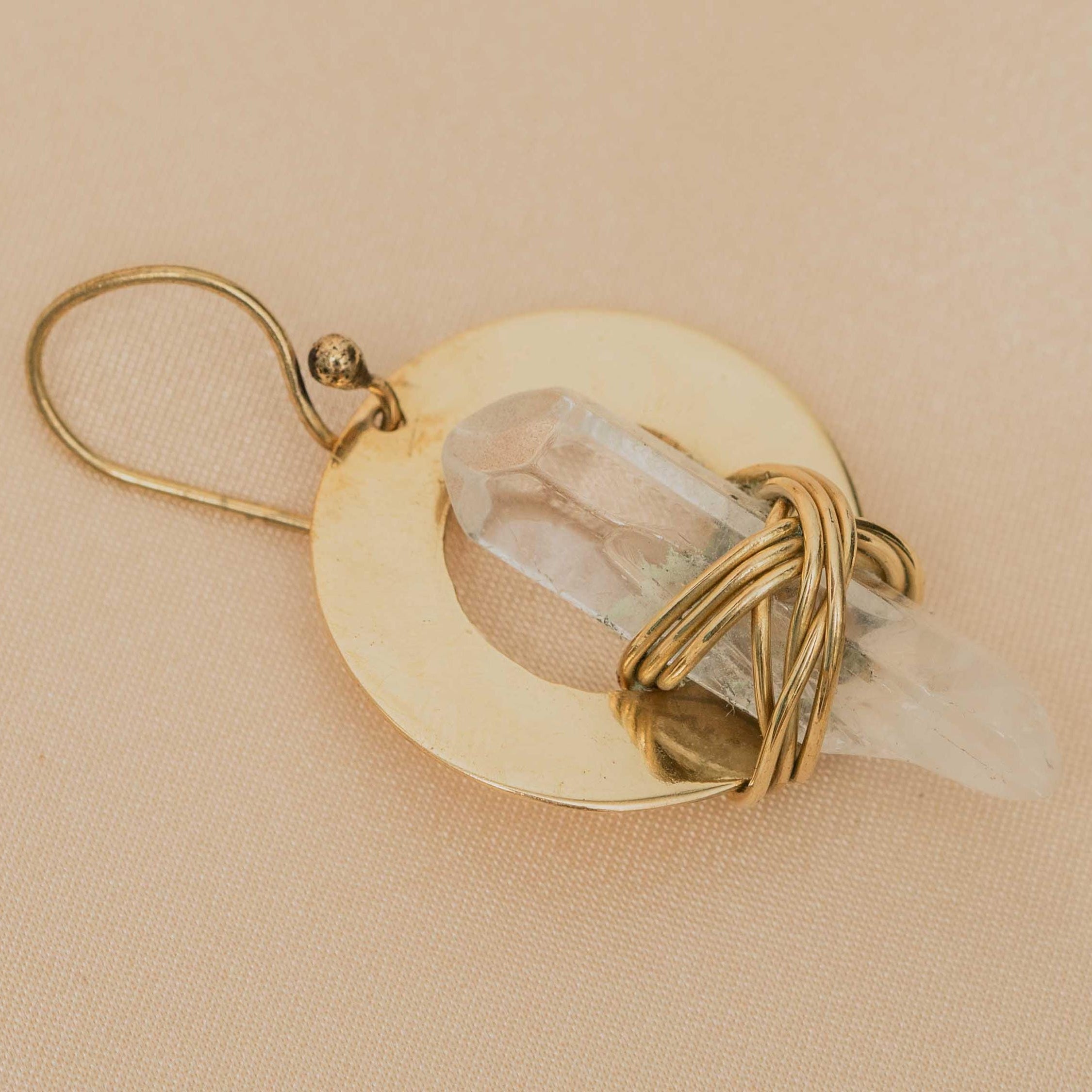 Wrapped Up White Quartz Earring