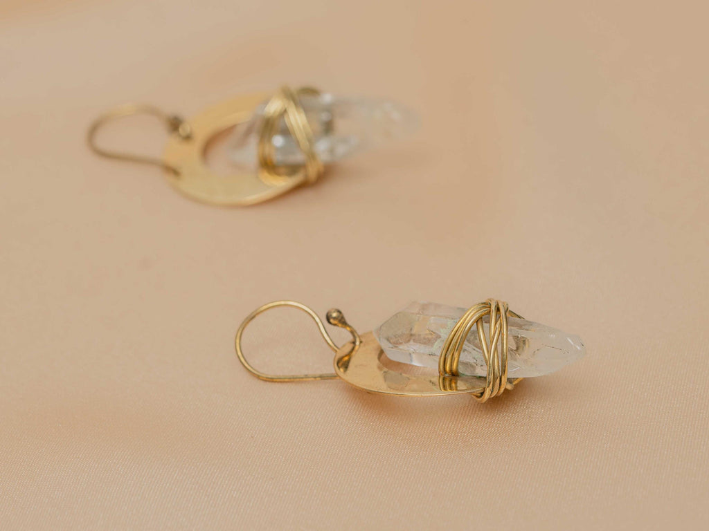 Wrapped Up White Quartz Earring
