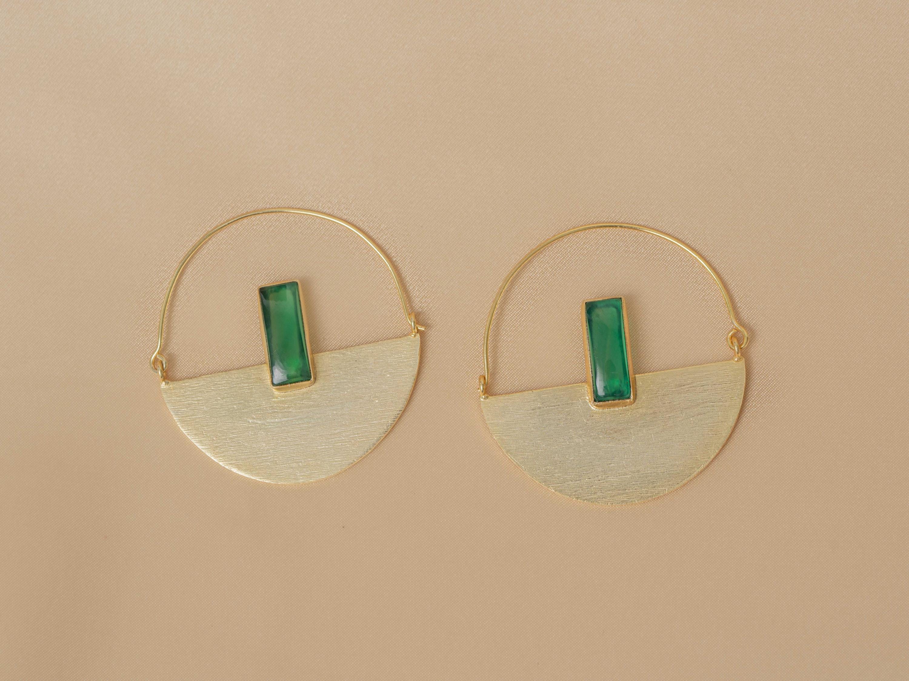 Prisma Emerald Hoop Earring