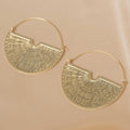 Maya Engraved Semi Disc Earrings