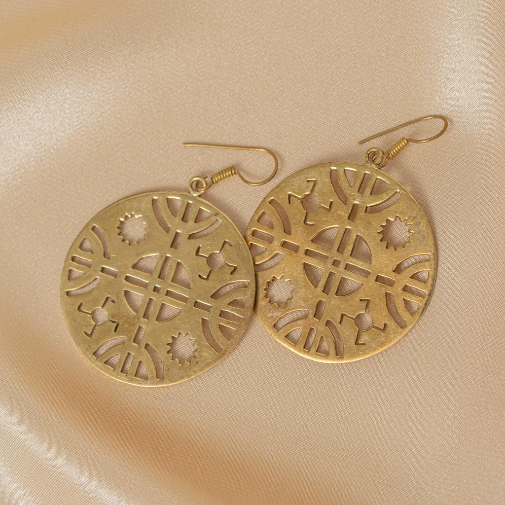 Inka Ruin Disc Earrings