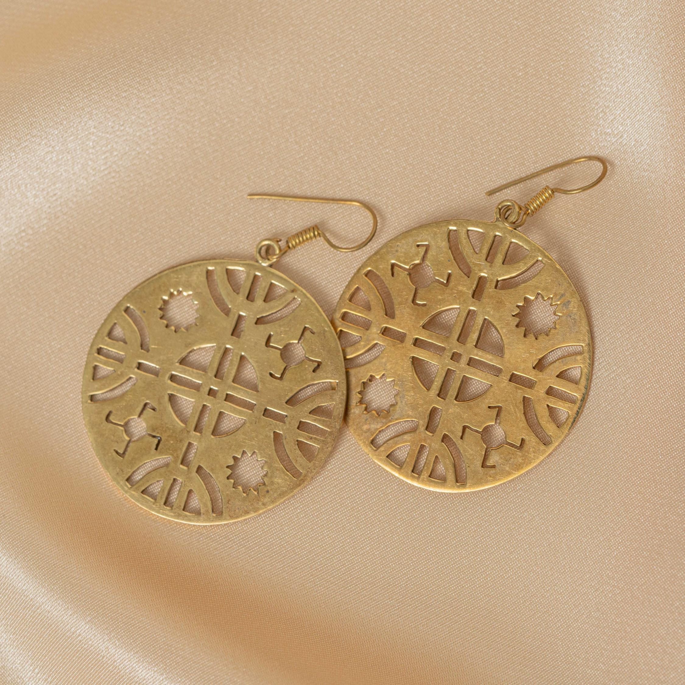 Inka Ruin Disc Earrings