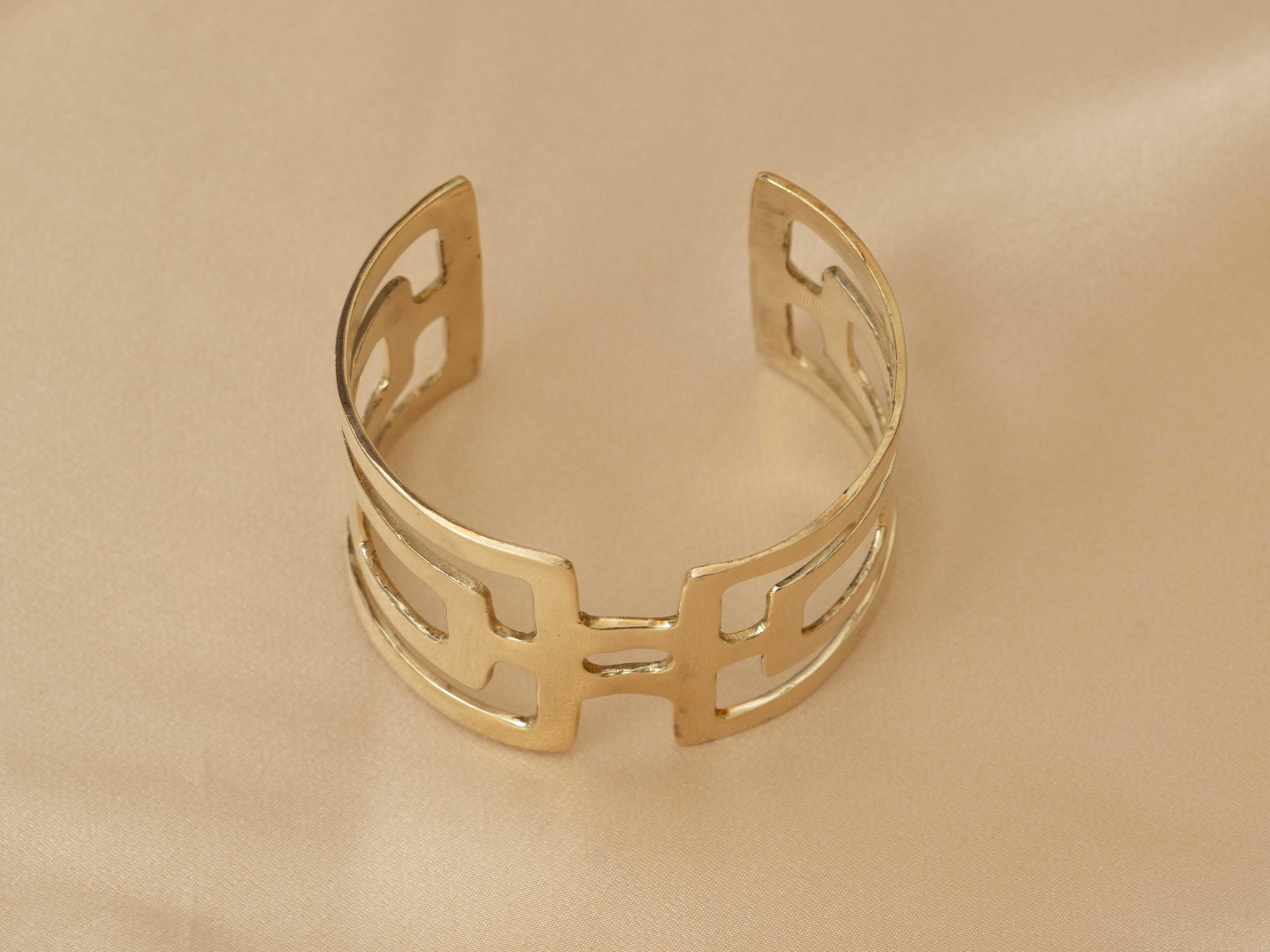 Gaia Goddess Geometric Gold Cuff