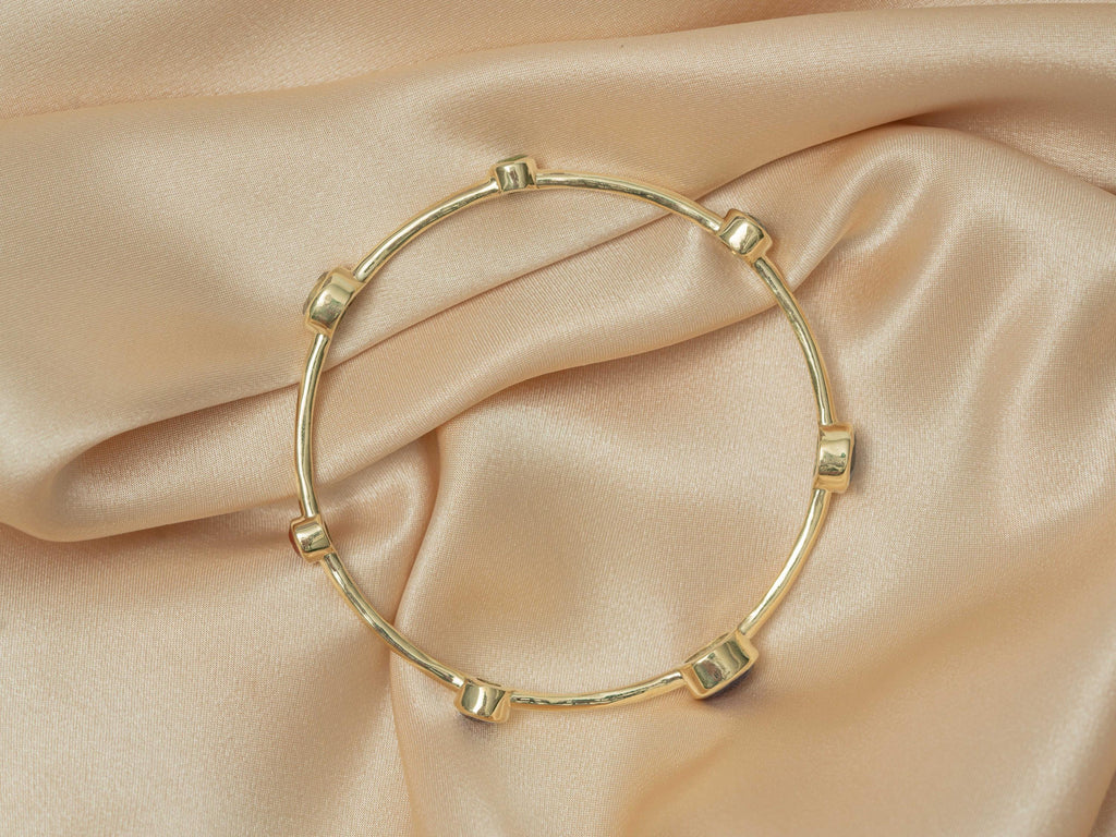 Celestial Harmony 7-Stone Brass Bangle
