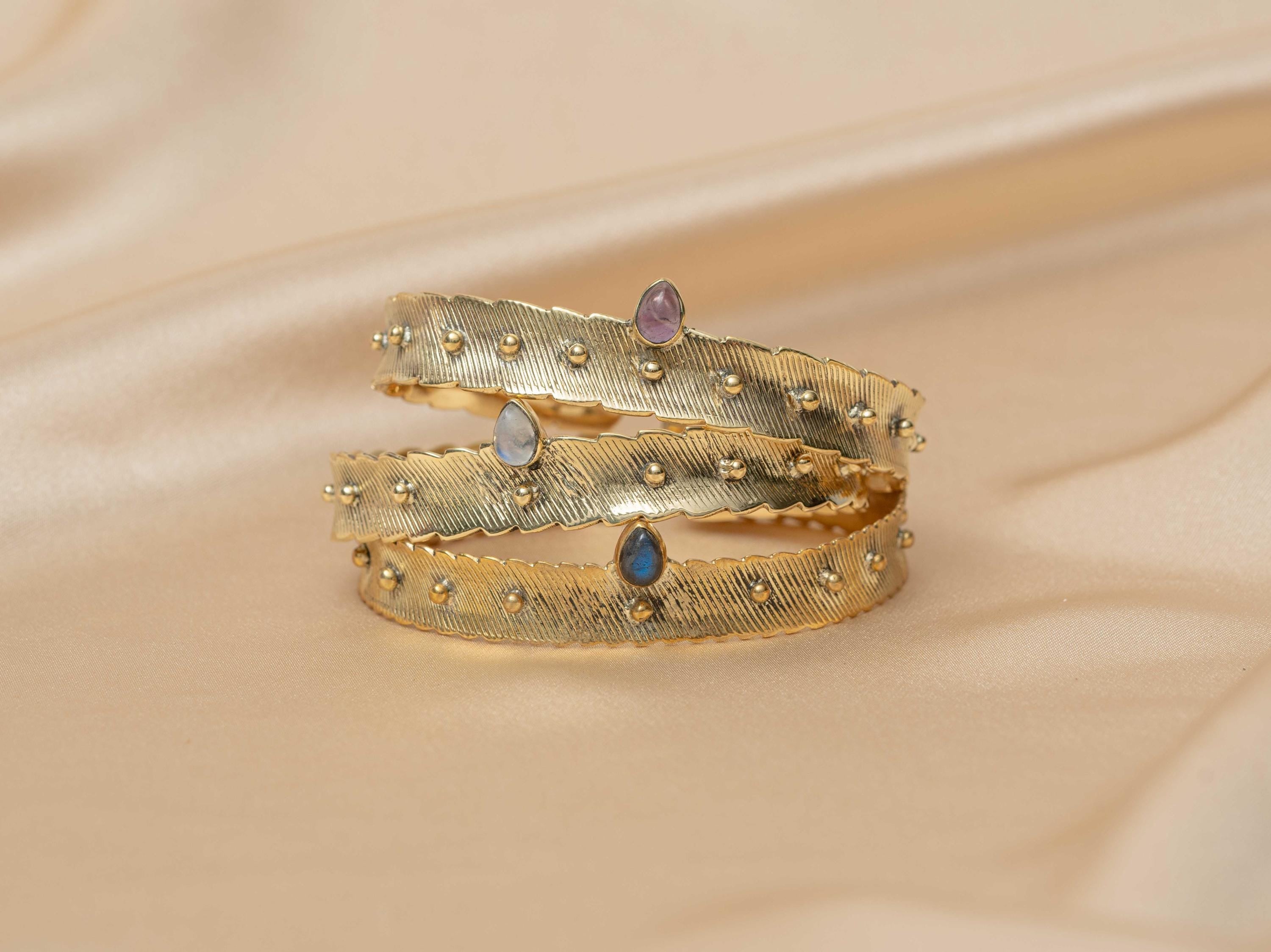 Ananda Warrior Hammered Bracelet in Midnight Blue