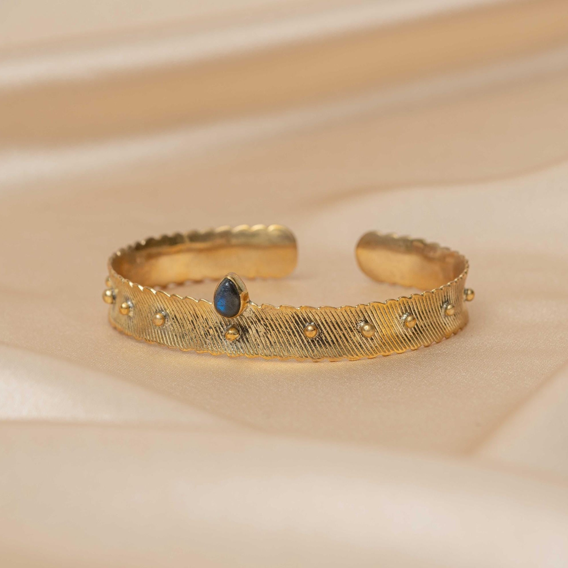 Ananda Warrior Hammered Bracelet in Midnight Blue