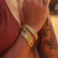 Ananda Warrior Hammered Bracelet in Midnight Blue