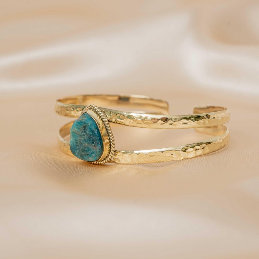 Azura Hammered Bracelet in White Quartz
