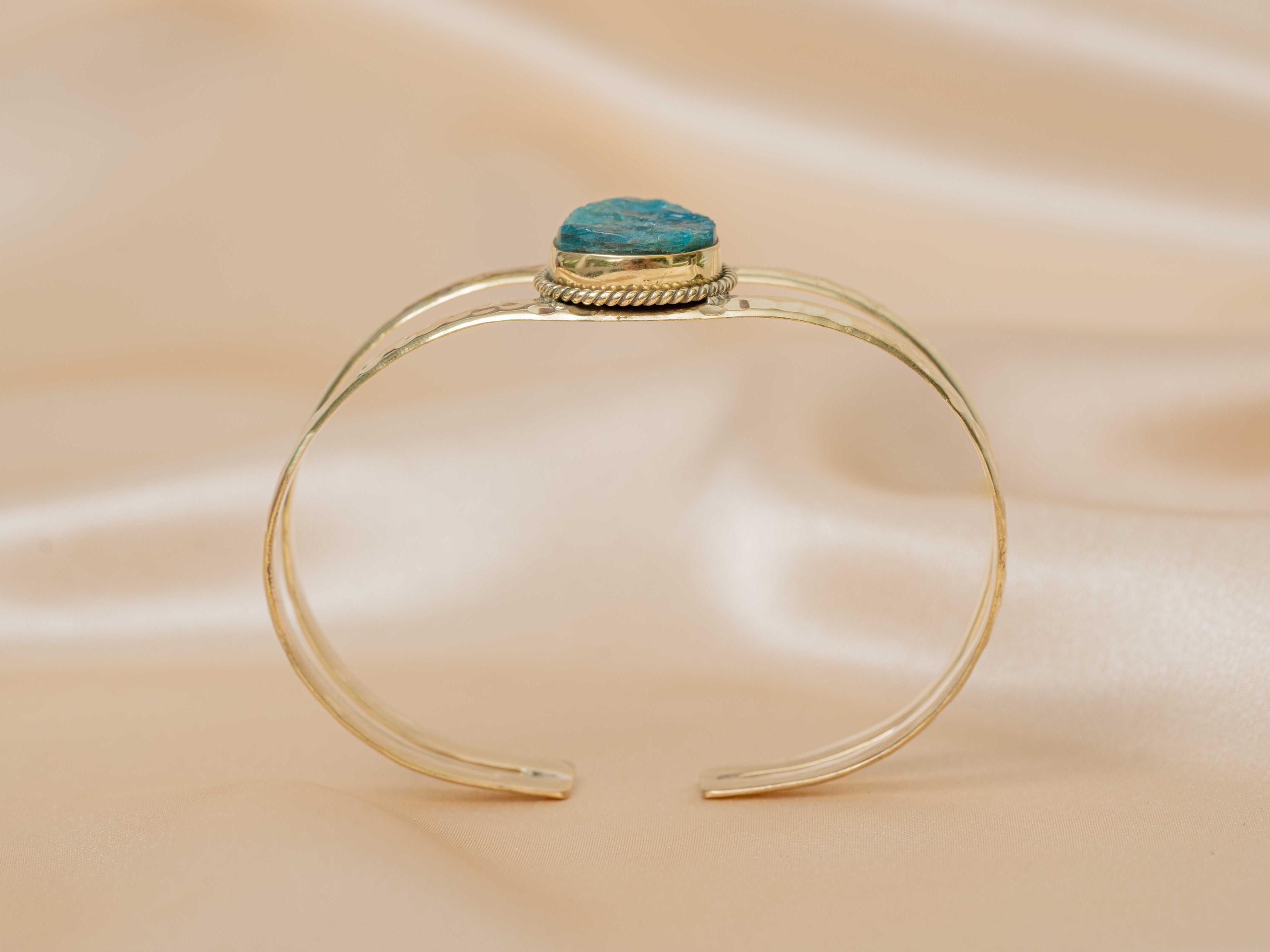 Azura Hammered Bracelet in White Quartz