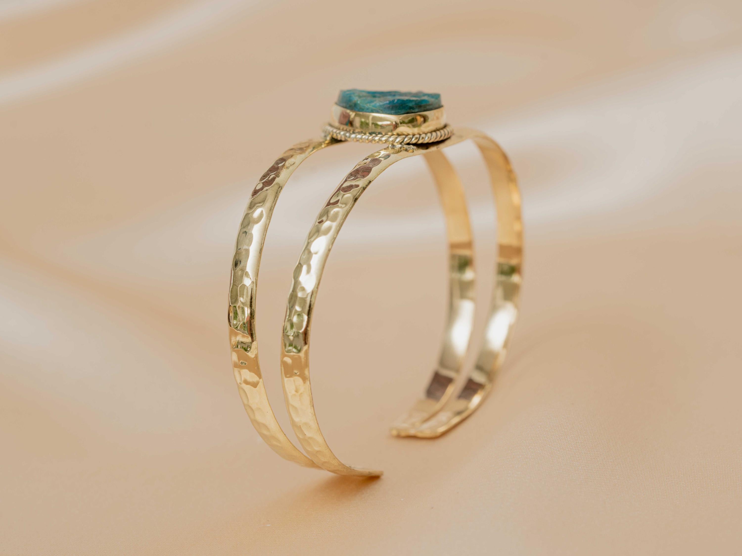 Azura Hammered Bracelet in White Quartz