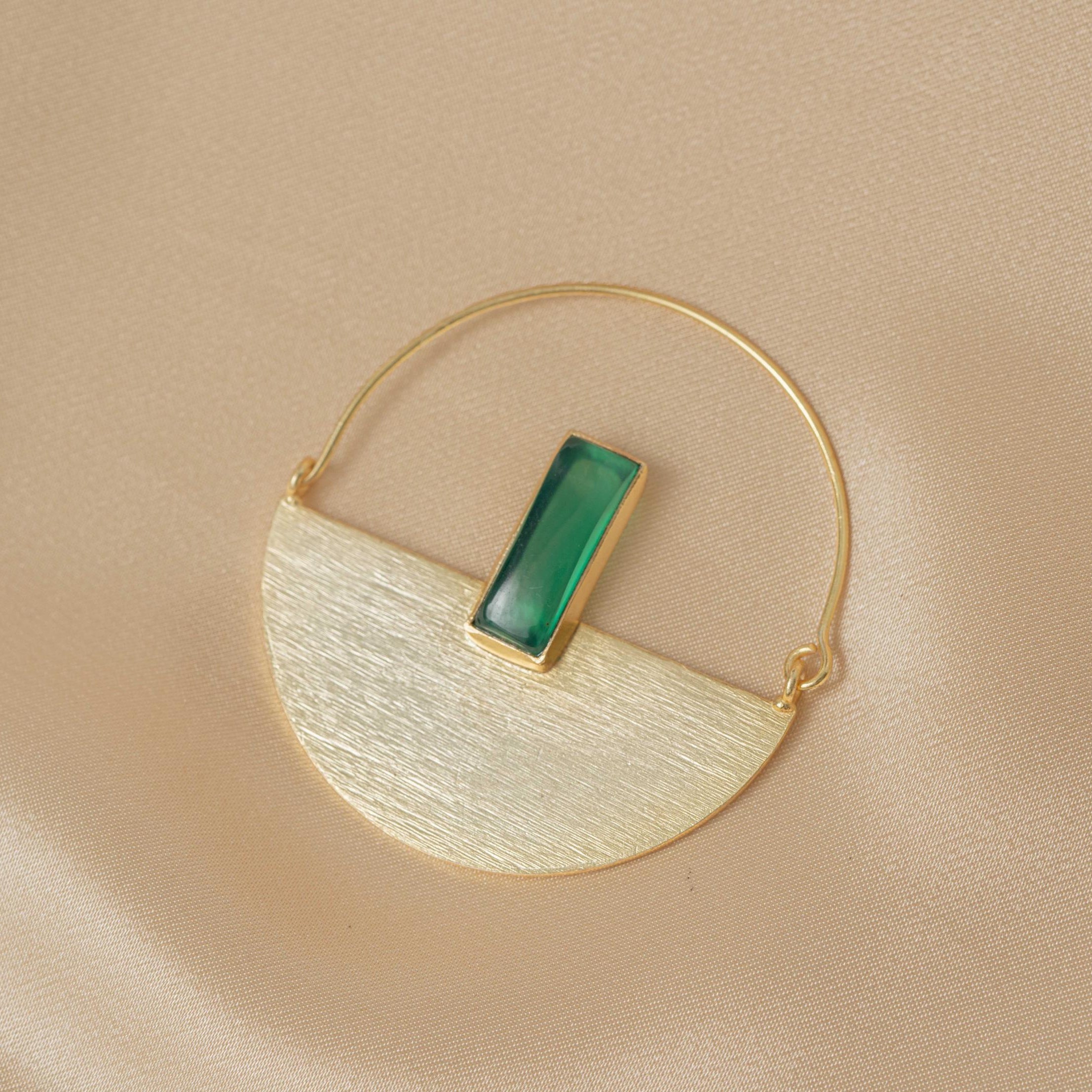 Prisma Emerald Hoop Earring