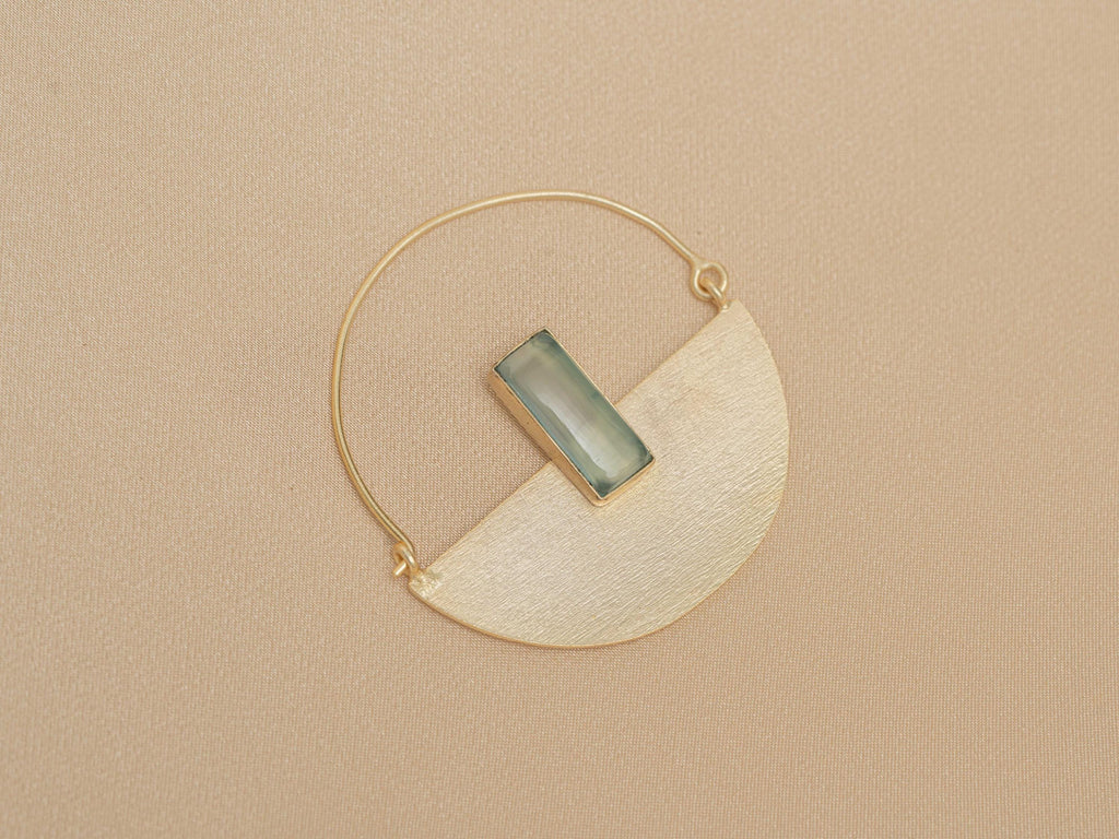Prisma Hoop Earring - Pale Green & Gold