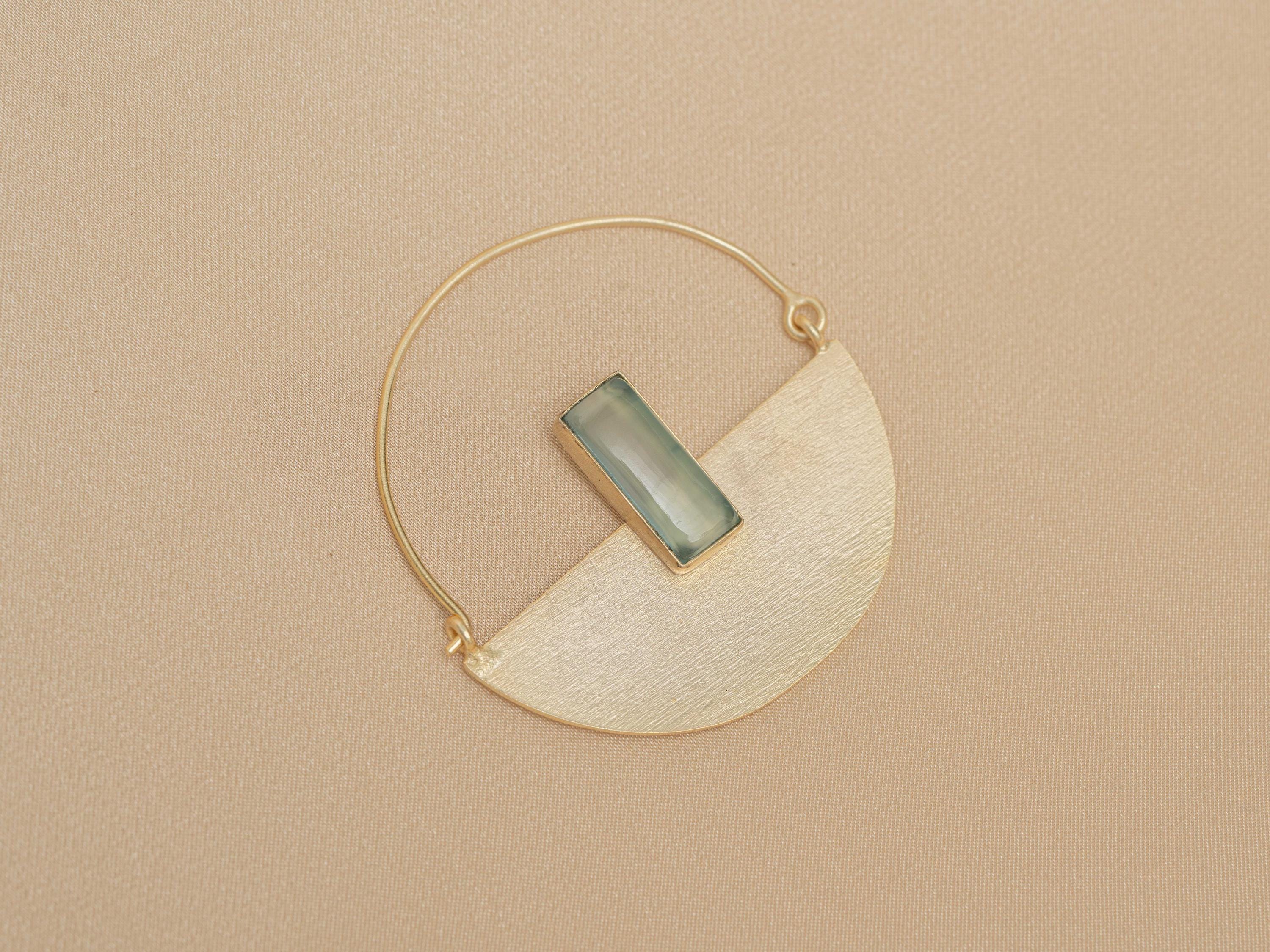 Prisma Hoop Earring - Pale Green & Gold