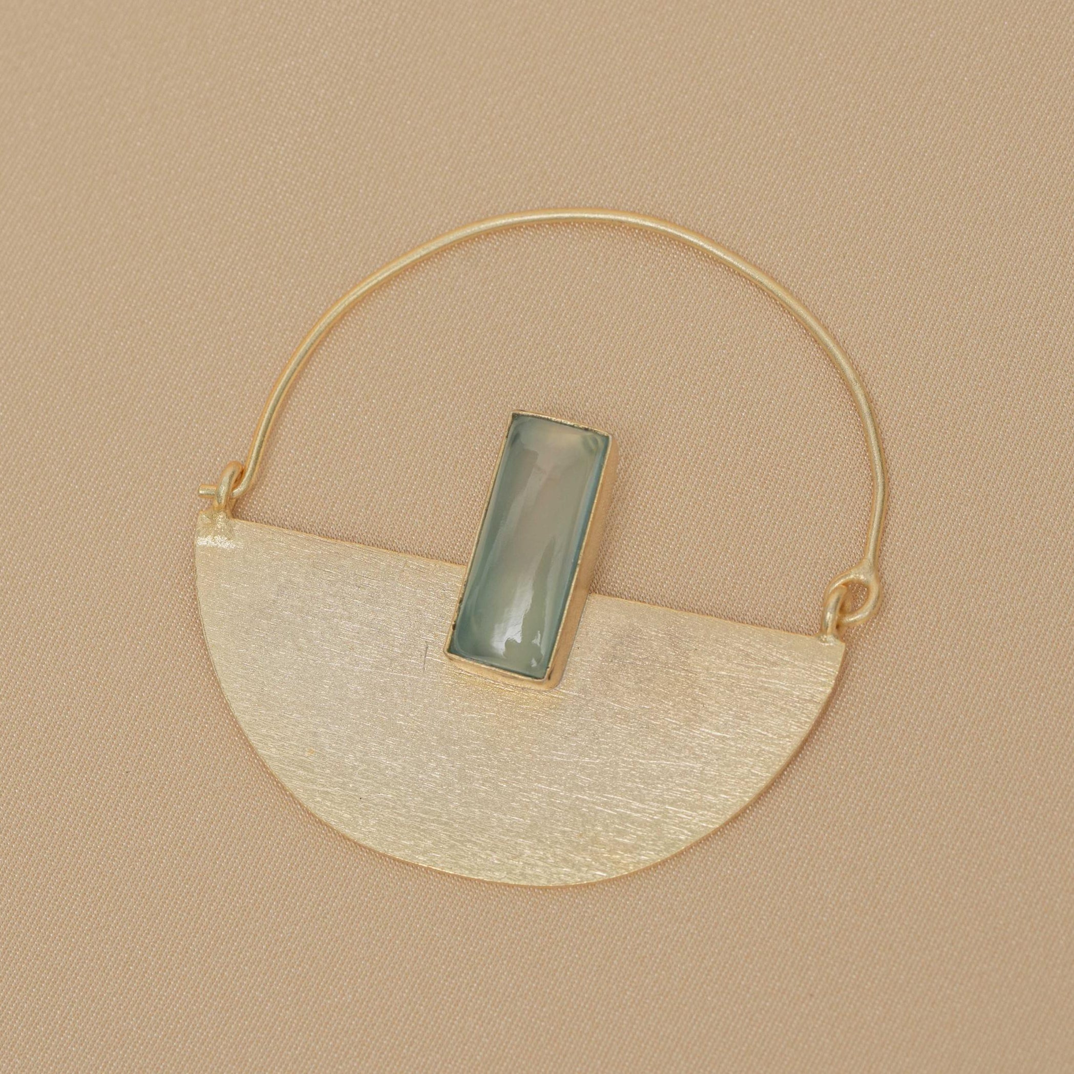 Prisma Hoop Earring - Pale Green & Gold
