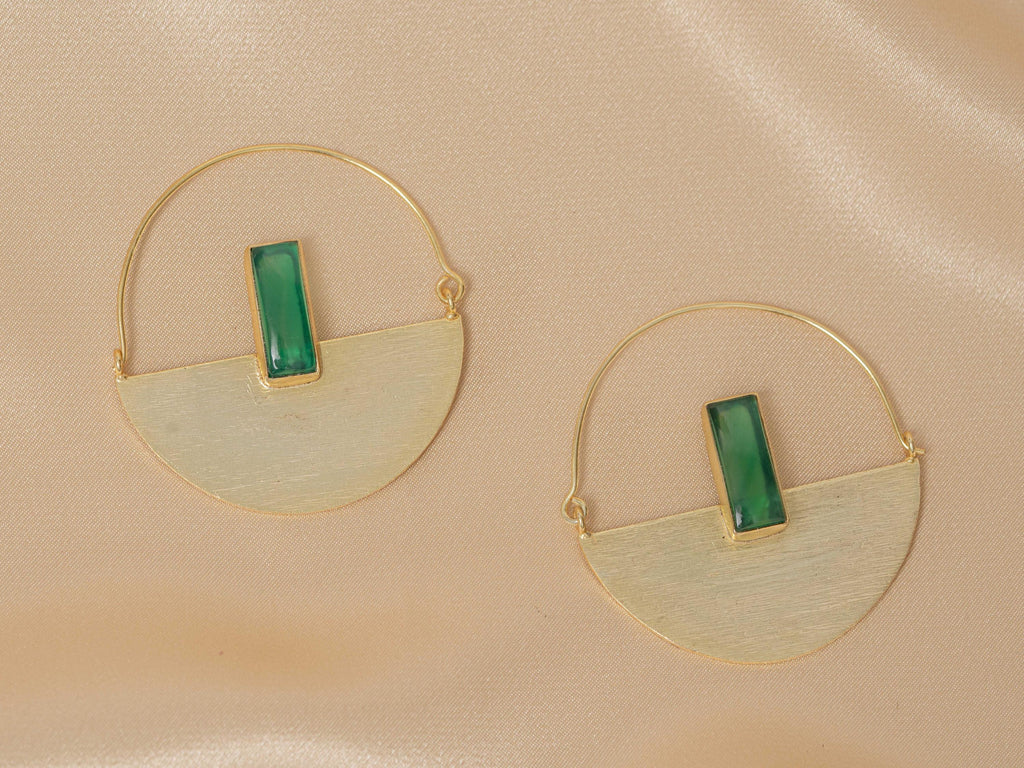 Prisma Hoop Earring - Pale Green & Gold