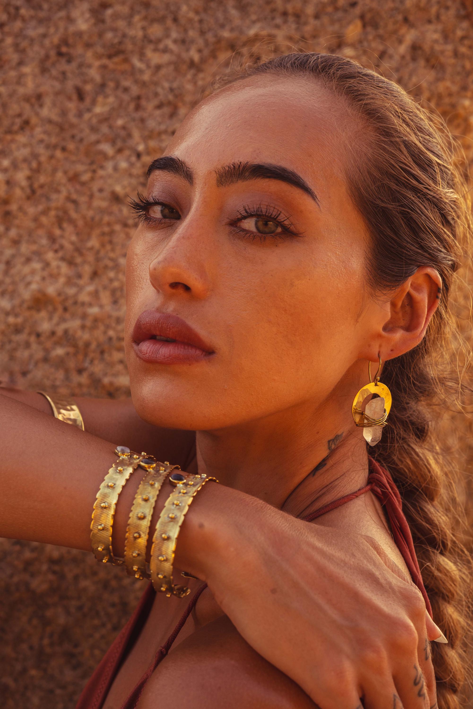 Ananda Warrior Hammered Bracelet in Opal